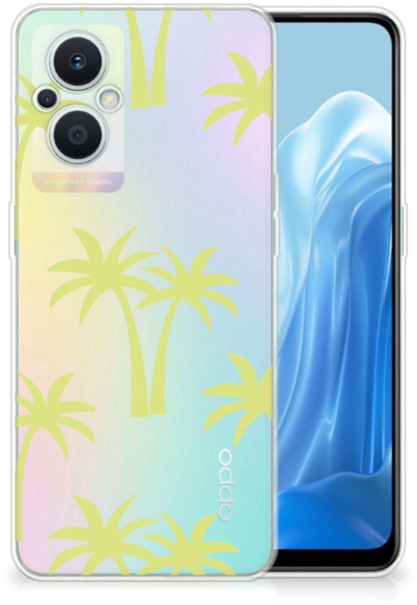 Back Cover voor OPPO Reno8 Lite TPU Case Palmtrees