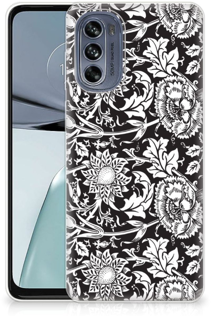 Motorola Moto G62 5G TPU Case Black Flowers