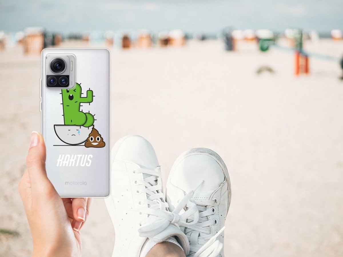 Motorola Moto X30 Pro Telefoonhoesje met Naam Cactus Poo