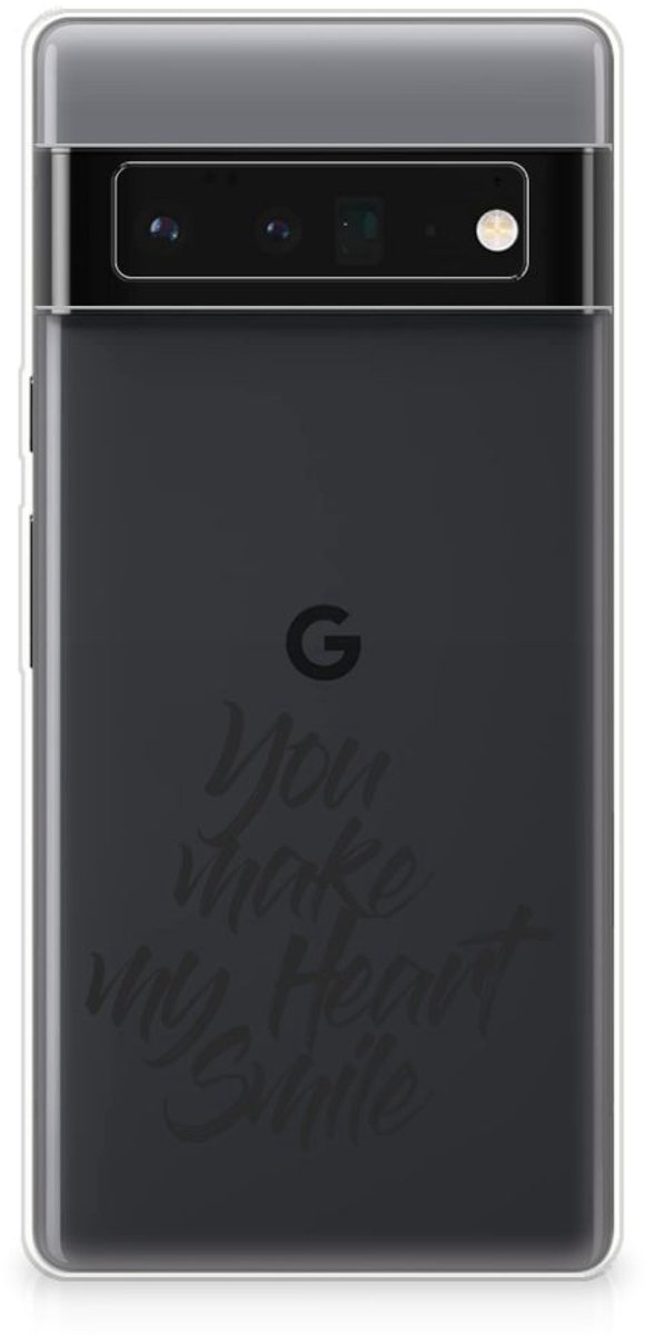 TPU Hoesje voor Google Pixel 6 Pro Siliconen hoesje met naam Heart Smile