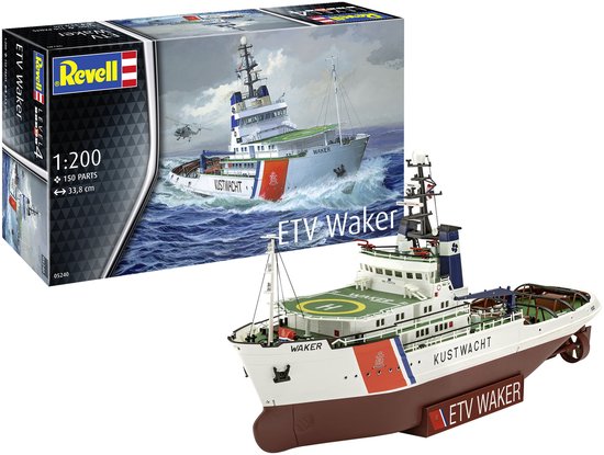 Revell Modelbouwpakket Schepen - 05240 ETV Waker - Nederlandse Kustwacht Noodsleepvaartuig - Zeesleper Smit Houston Schip Plastic - 1:200 -