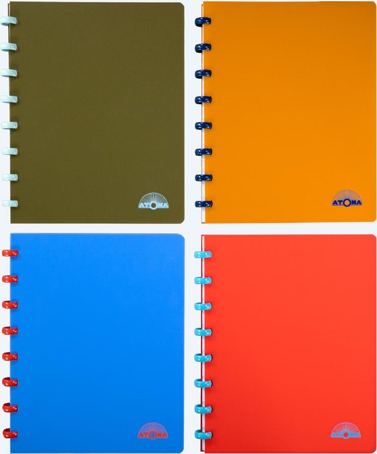 Carnet Atoma Nature , format A5, 144 pages, carreaux commerciaux, couleurs assorties