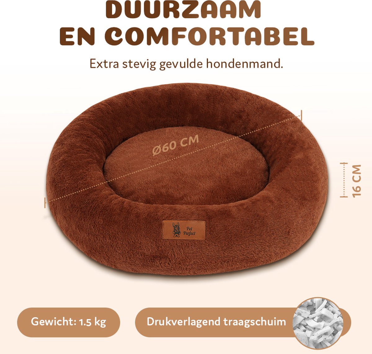 Pet Orthopedische Donut Hondenmand thumbnail 4