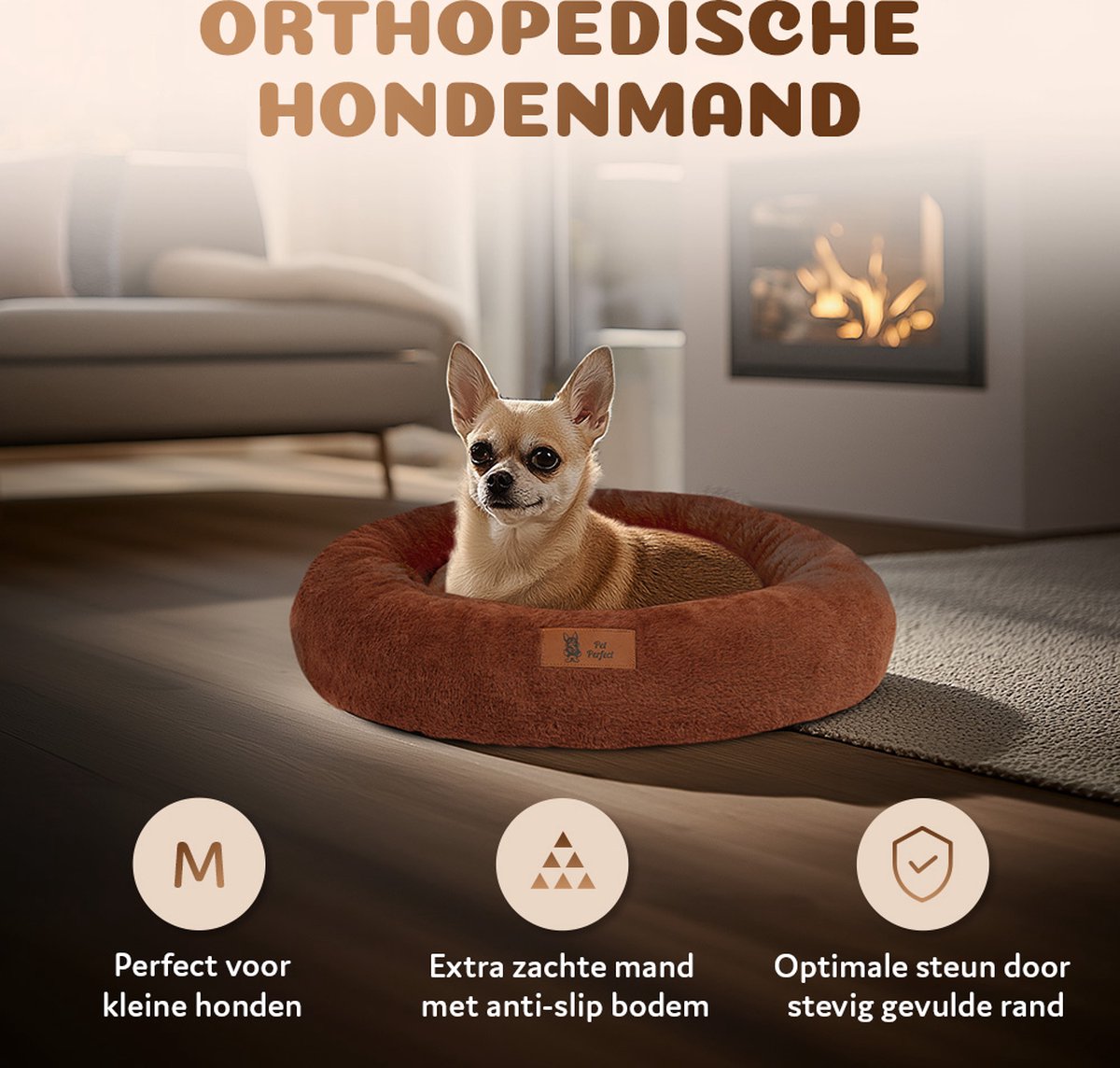 Pet Orthopedische Donut Hondenmand thumbnail 2