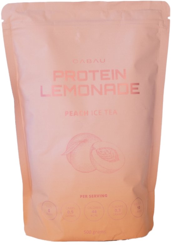 Cabau Protein Lemonade - Peach Ice Tea - Eiwitrijk & Suikerarm - Licht & Verfrissend van smaak - 38 drankjes - Hét zomerdrankje van 2024