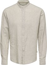 Only & Sons Chemise Onscaiden Ls Solid Linen Mao Shirt 22019173 Chincilla Men Size - XXL