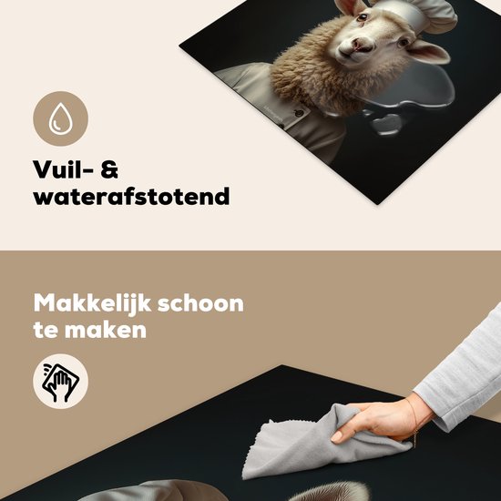 KitchenYeah® Protection plaque induction 57.6x51.6 cm - Mouton - Laine - Cuisine - Protege plaque de cuisson - Couvre plaque induction - Protecteur d'induction - Cuisine