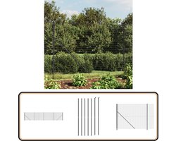 vidaXL Draadgaashek - 1,4x10 m - Antraciet - Compleet Draadgaashek - Schutting - Privacy Screen - Tuinhout - Buitenschilderwerken