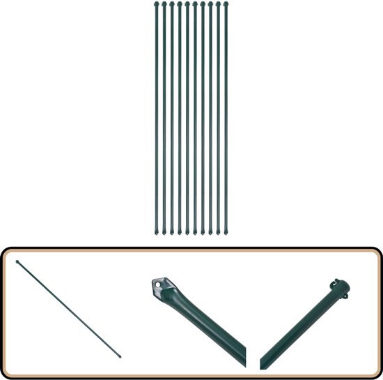 vidaxl-tuinpalen-groen-metaal-1-5-m-10-stuks-tuinpalen