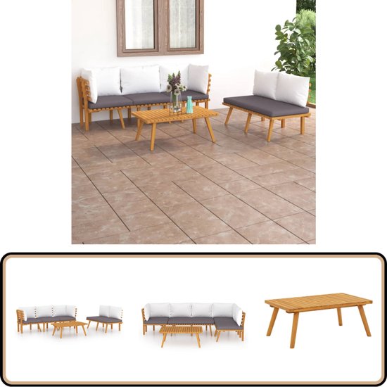 vidaXL Ensemble de salon 5 pièces avec coussins en bois d'acacia massif