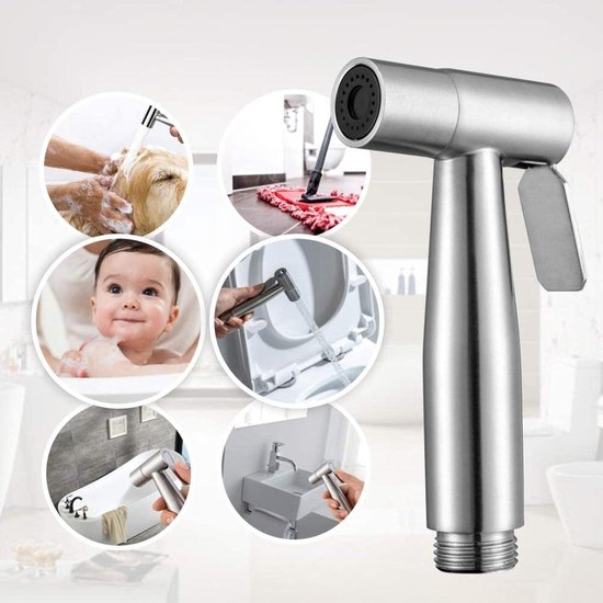 Handheld bidet sproeier kit voor toilet, volledige druk lekvrije badkamer jet kits spray bevestiging met slang, voor vrouwelijke wassen, baby doek luier wasmachine huisdier, badkamer toilet