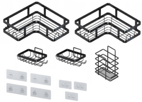 Goodz4All Support mural 5 pièces pour salle de bain Support de douche sans Embouts Industriel