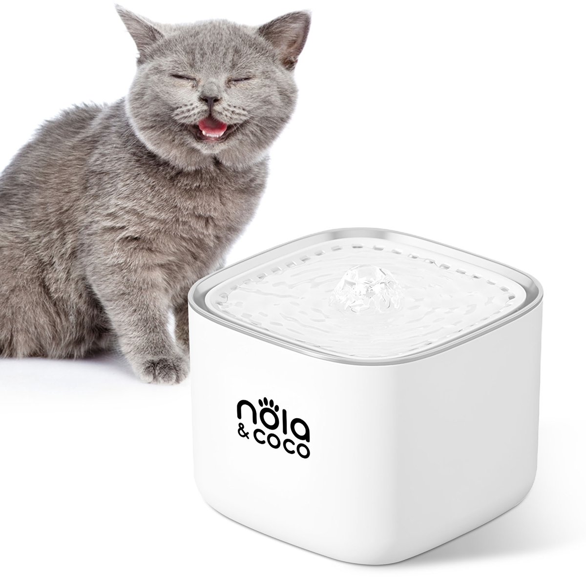 Nola & Coco Katten Drinkfontein – Met Multi-Filtratiesysteem voor Schoner Water – 18x18x13 – Wit
