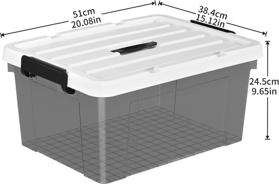 Cetomo 45L x 3 opbergdozen, draag plastic opbergdoos met