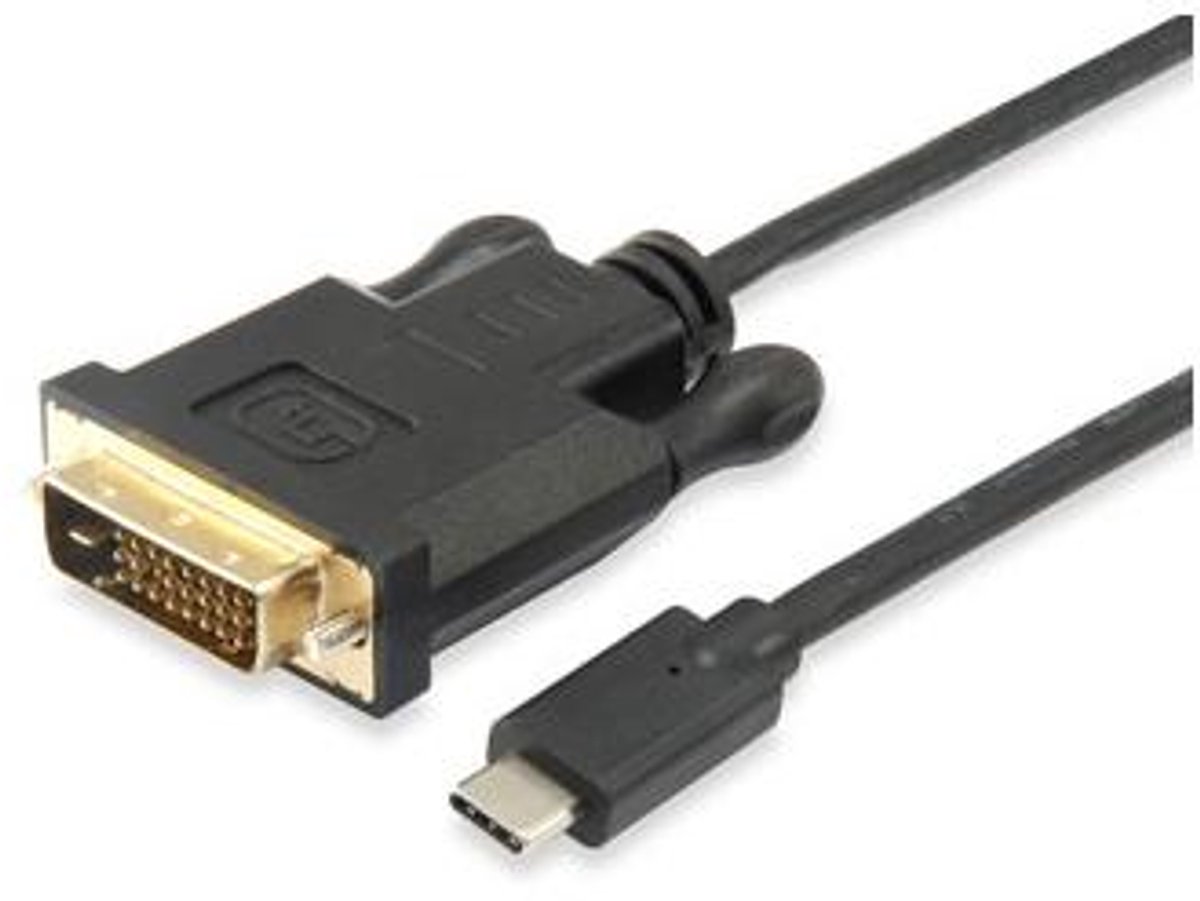 Equip 133468 video kabel adapter 1,8 m USB Type-C DVI-D Zwart