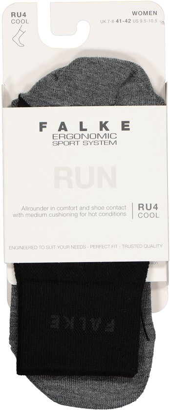 FALKE RU4 Endurance Cool Hardloopsokken anti blaren, anti zweet functioneel garen sportsokken dames zwart - Maat 39-40