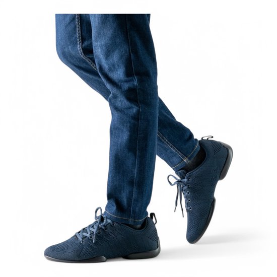 Baskets de danse Anna Kern Suny 4030 Blauw - Chaussures de sport - Semelle bi-semelle - Salsa, Latin, Salon - Chaussures d'entraînement - SUNY - Bleu foncé - 45 1/3