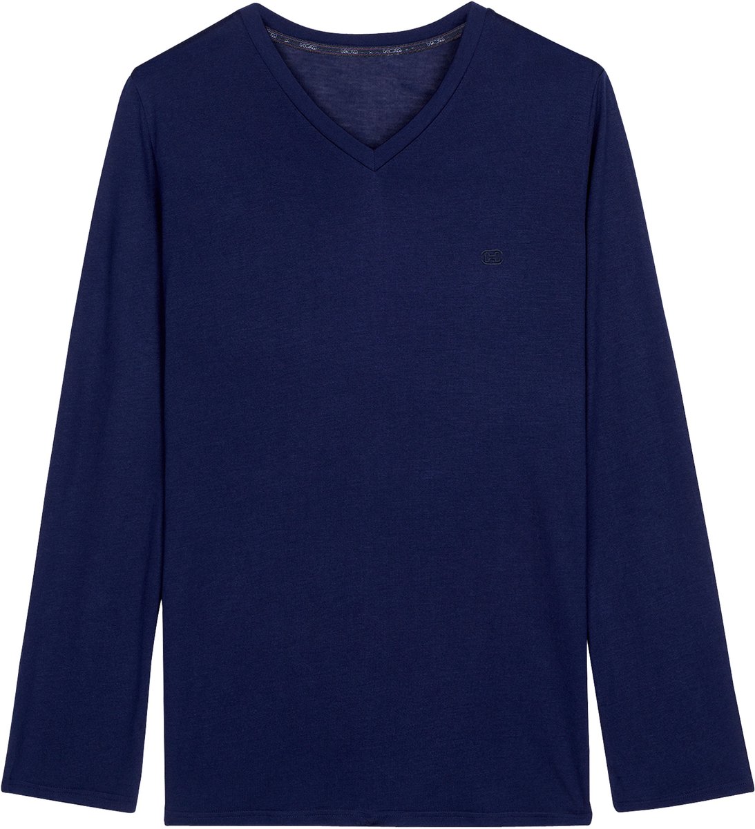HOM - Cocooning long sleeve V Neck T-Shirt - Navy- mannen - L