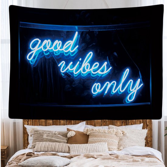 Ulticool - Good Vibes Only - Tapisserie - 200x150 cm - Groot tapisserie - Affiche