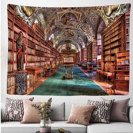 Ulticool - Bibliothèque Boeken Bibliothèque Bibliothèque - Tapisserie - 200x150 cm - Groot tapisserie - Affiche