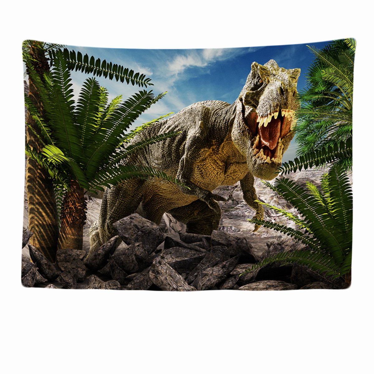 Ulticool Wandkleed 200x150 cm Dinosaurus - voor Binnen - Wandtapijt Wanddoek Stof Poster Backdrop Frame Decoratie Slaapkamer Complete Kinderkamer Dino Speelfiguren Versiering Verjaardag - Jongen Tiener
