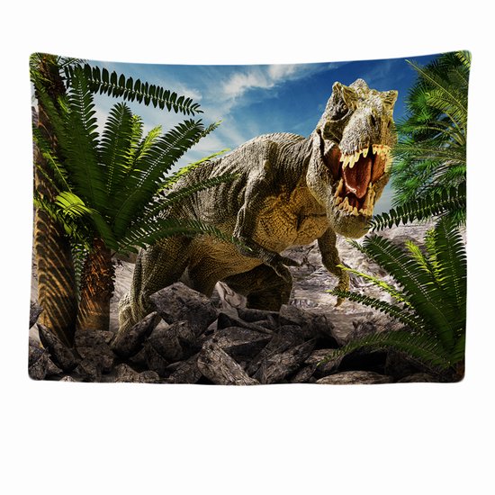 Ulticool Wandkleed 200x150 cm Dinosaurus - voor Binnen - Wandtapijt Wanddoek Stof Poster Backdrop Frame Decoratie Slaapkamer Complete Kinderkamer Dino Speelfiguren Versiering Verjaardag - Cadeau Jongen 3 4 5 6 7 8 9 10 11 12 13 14 jaar Tiener
