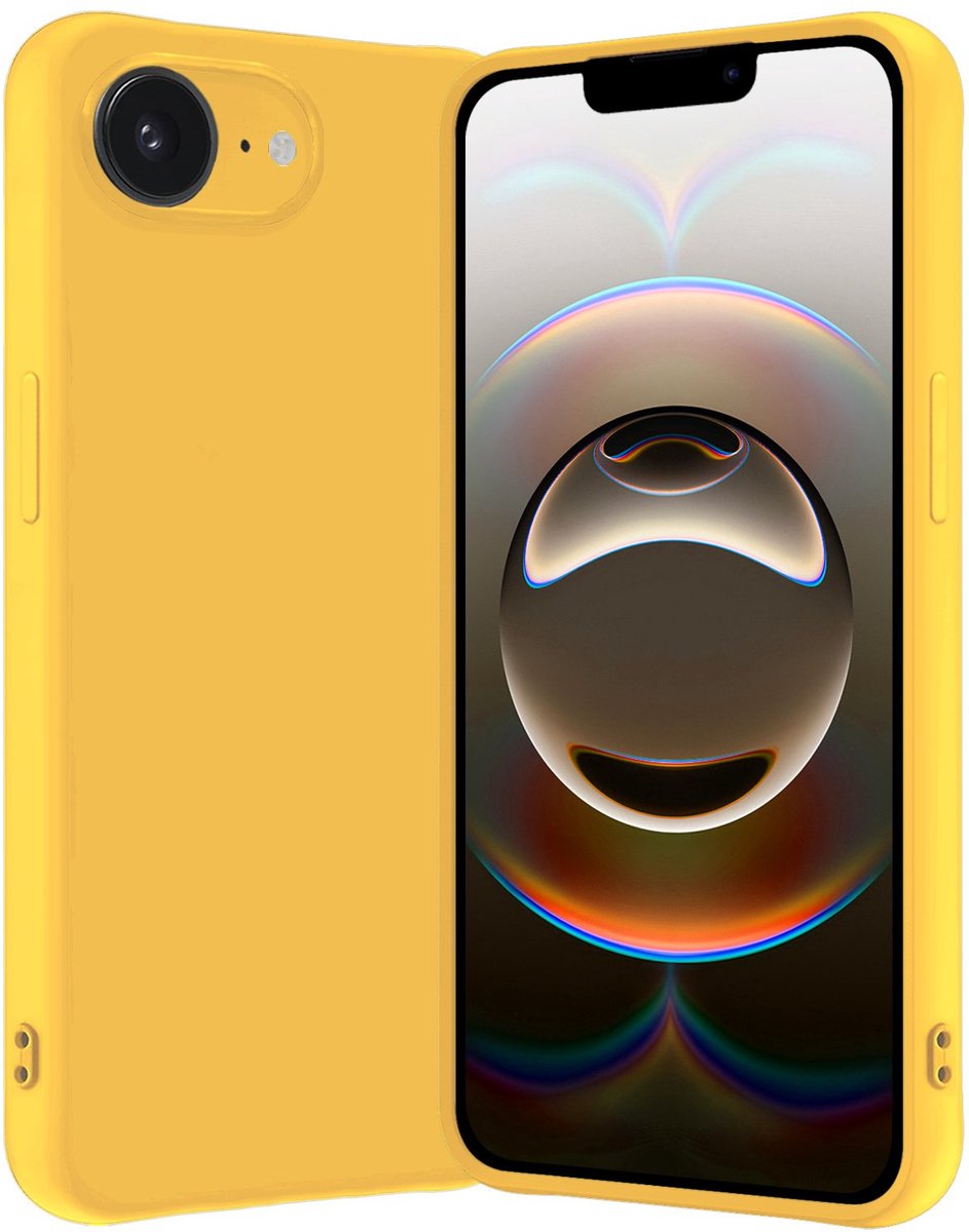 Hoes - Geschikt voor Apple iPhone 16e - Sterk & Shockproof - Hoesje Cover - Siliconen Case - Geel