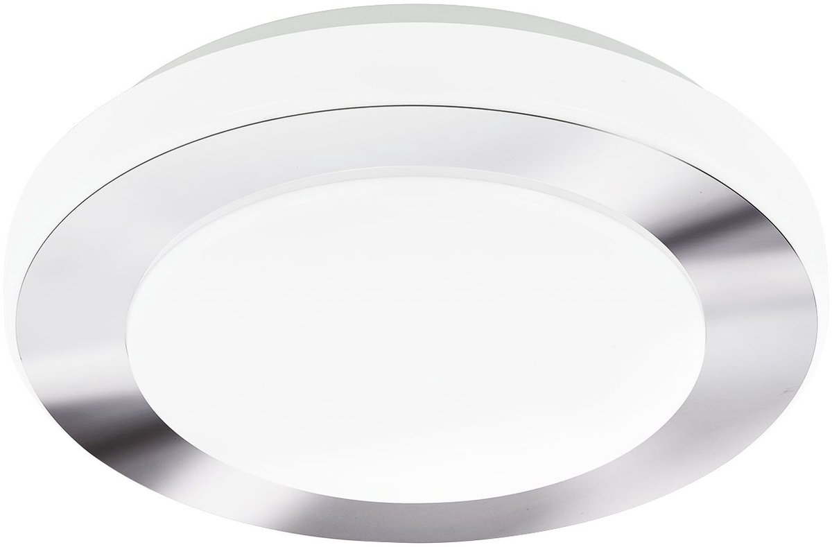 Licht-Erlebnisse - Led Carpi - LED - Plafonnière - IP44 - 3000K - 1100lm - van - Staal kunststof - in - wit chroom - Wandlamp Badkamer