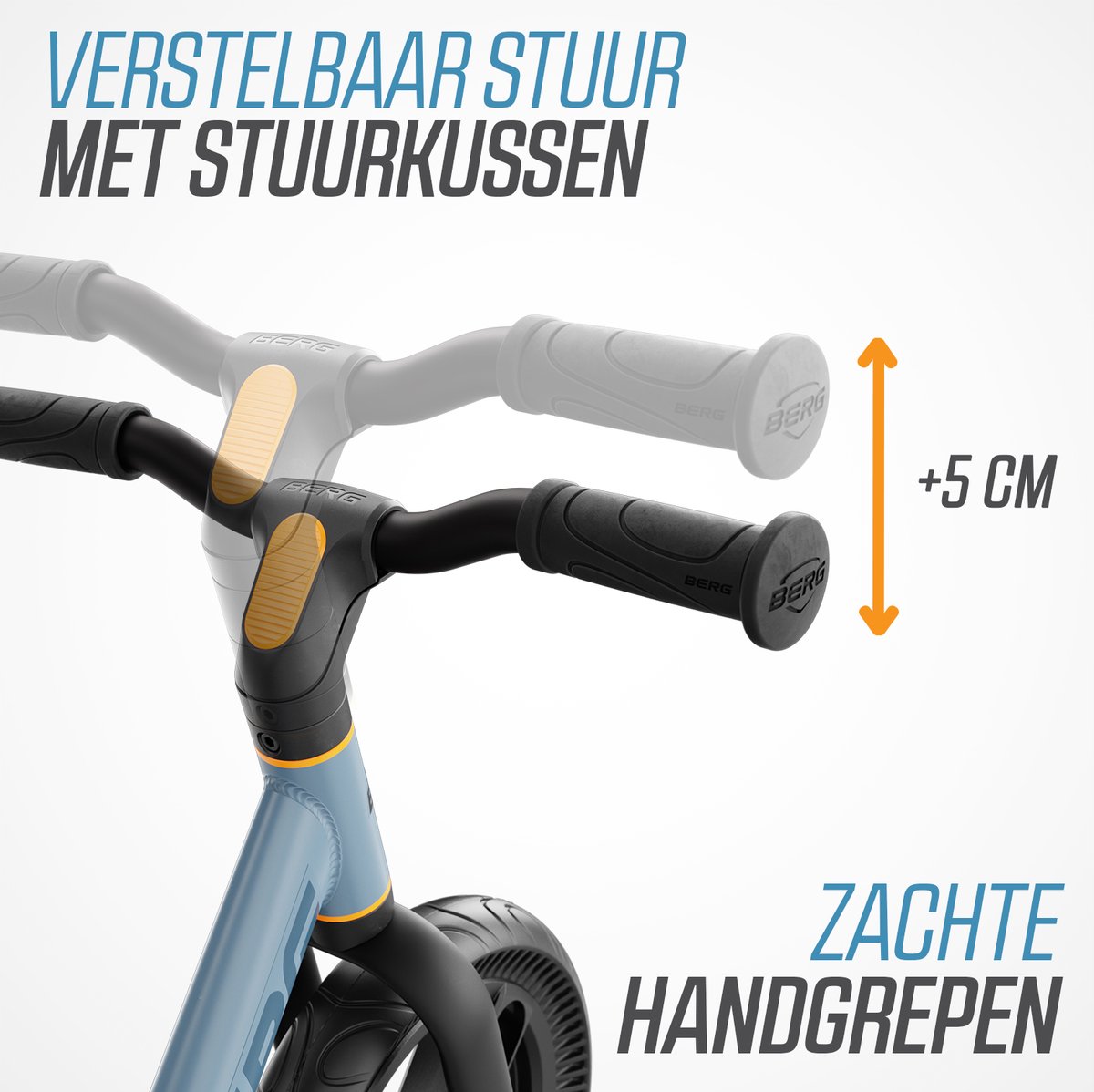 BERG MOOV10 Loopfiets - 2+ jaar - 10 inch - Lichtgewicht - Anti-lek EVA Banden - Verstelbaar Stuur en Zadel - Blauw — afbeelding 9