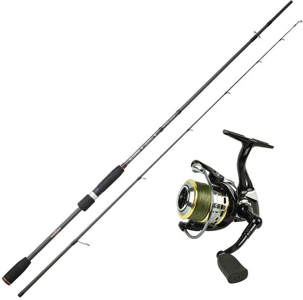 Sakura Casting Set Almara + Reel Alendo 201 + Gevlochten lijn - Maat : Heavy 2.10m - 10-42g