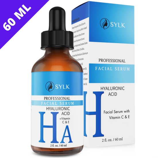 Sylk Hyaluronzuur Serum met Vitamine C & E | Gezichtsmasker | Anti Aging | Anti Rimpel | Gezicht Serum | Gezichtsverzorging | 60 ml