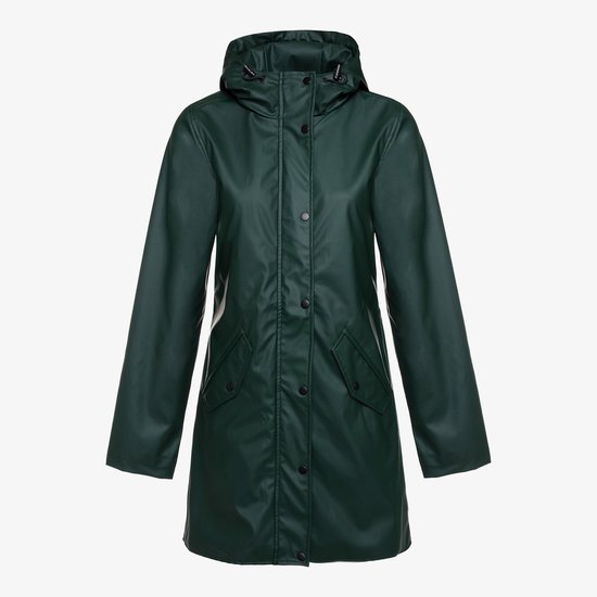 Mountain Peak lange gevoerde dames regenjas groen - Maat XL - Winddicht en waterafstotend - Ademend materiaal