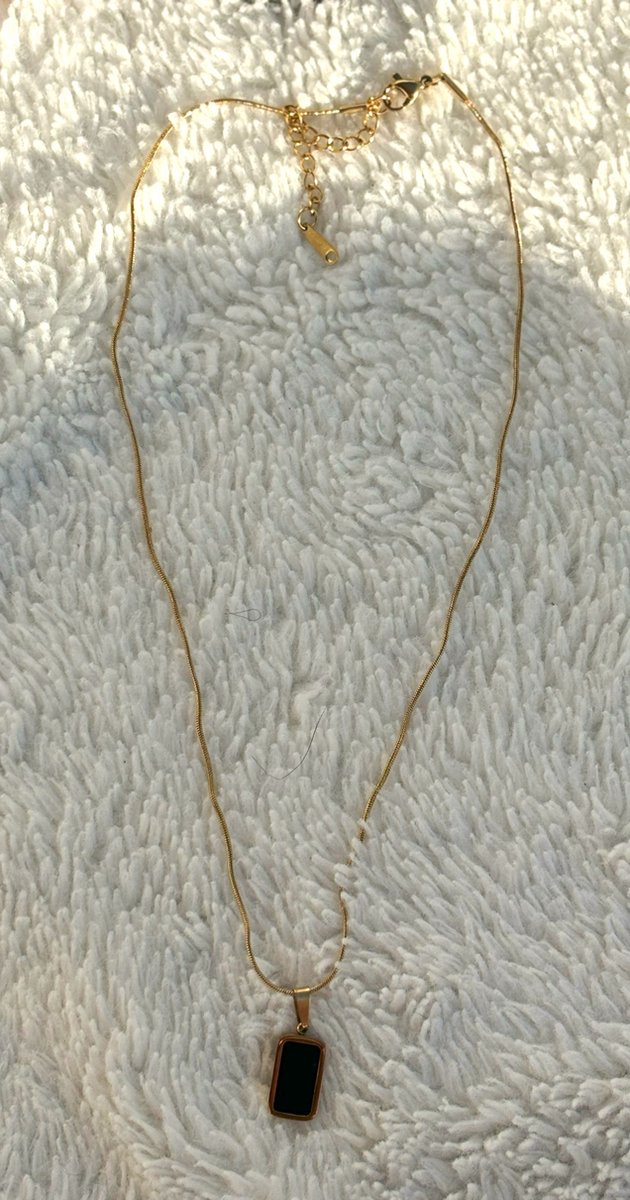 No-Fade Goud-Stijl Vergulde Zwarte Onyx en Witte Marmer Hanger Ketting Sieraden Voor Dames En Heren