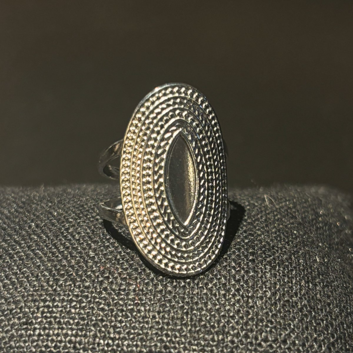 No-Fade Zilver-Stijl Ovale Hennep Patroon Ring Sieraden Voor Dames En Heren