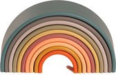 Stapelbare regenboog met 10 bogen in natuurlijke tinten.
