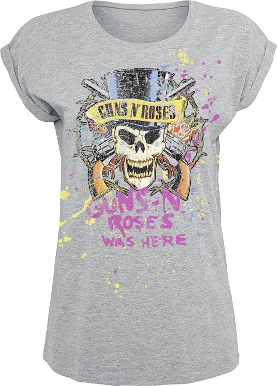 T-shirt Guns N' Roses Top Hat Splatter gris chiné M Femme