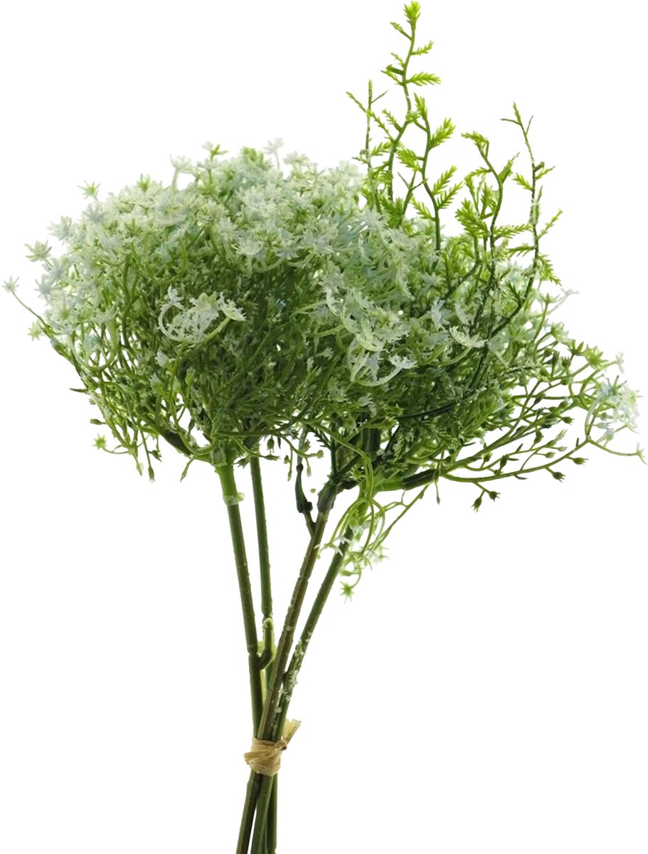 Bellatio Design Kunstbloemen boeket Gipskruid - 33 cm - wit - kunst zijdebloemen - Gypsophila
