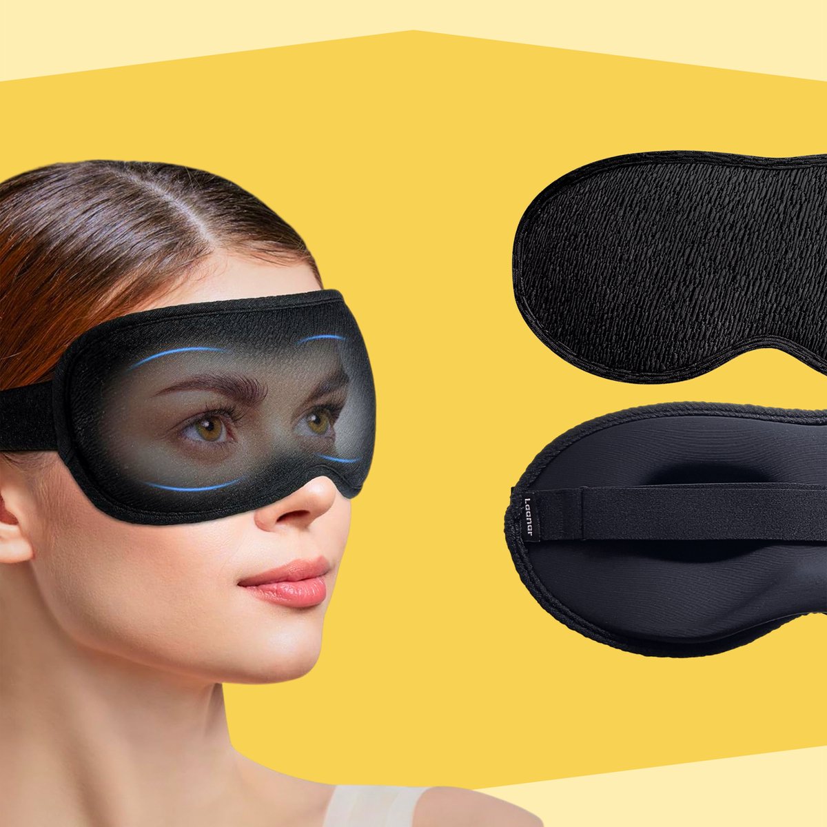 LAANAR® Slaapmasker Luxe 100% Verduisterend 3D Slaapmasker Vrouwen en Mannen - Ergonomisch en Verstelbaar Oogmasker Slaap - Premium Materialen Slaapmasker voor Zijslapers - Zwart — afbeelding 6
