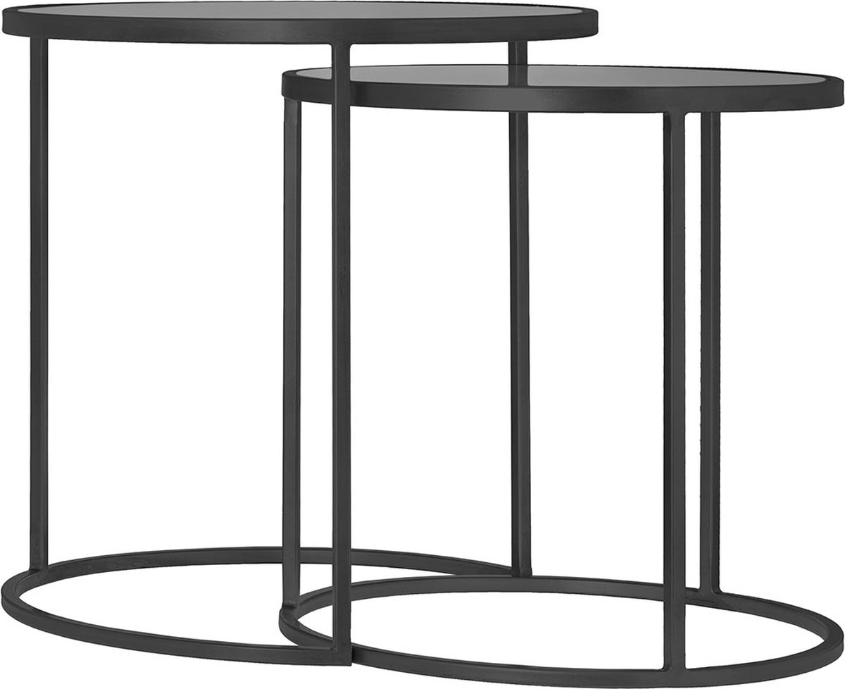Bijzettafel Amaro 50cm zwart - set van 2
