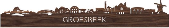 Skyline Groesbeek Noyer - 80 cm - Décoration maison - Décoration murale - Plus de villes disponibles - Idée salon - City Art - City art - Cadeau pour lui - Cadeau pour elle - Anniversaire - Mariage - WoodWideCities