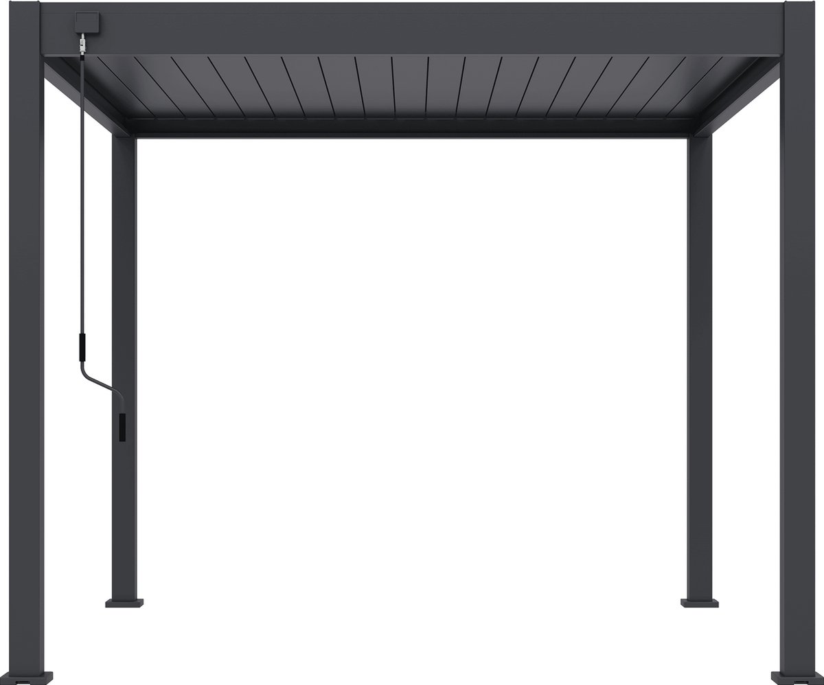 Orion terrasoverkapping - 300x300 cm - Antraciet - Luxe / Vrijstaande / Aluminium lamellen overkapping - Tuinprieel / Carport / Veranda / Pergola