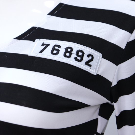 Joya Kids® Robe Crooks rayée | Robe de costume de prisonnier | Habille la robe | Déguisement / femme | Bandit | Déguisements | Costume de carnaval | Femmes | Taille M