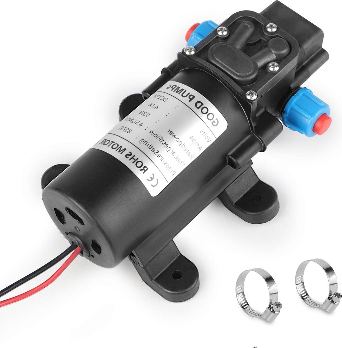 Zelfaanzuigende waterpomp 12 V 45 l-min 85 psi 58 bar met drukschakelaar voor caravan-boot-tuin