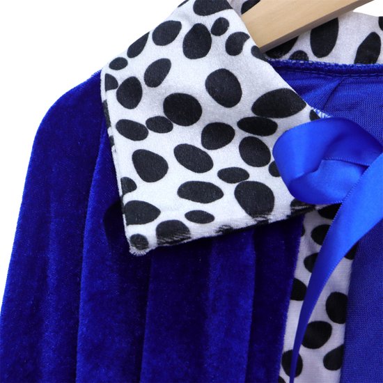 Cape/manteau Joya Kids King avec Kroon et bâton pour adultes | Costumes de carnaval | Cape d'habillage du Prins | Le Moyen-Âge | Majesté | Bleu | Unisexe | Taille unique