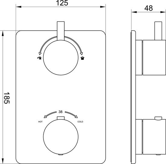 Foto: Ecorain thermostaatkraan charly 15 cm hartafstand zwart messing keramische schijven douchekraan gemakkelijke installatie universele aansluiting corrosiebestendige thermostaatkraan hoge kwaliteit cooltouch douche 5 jaar garantie