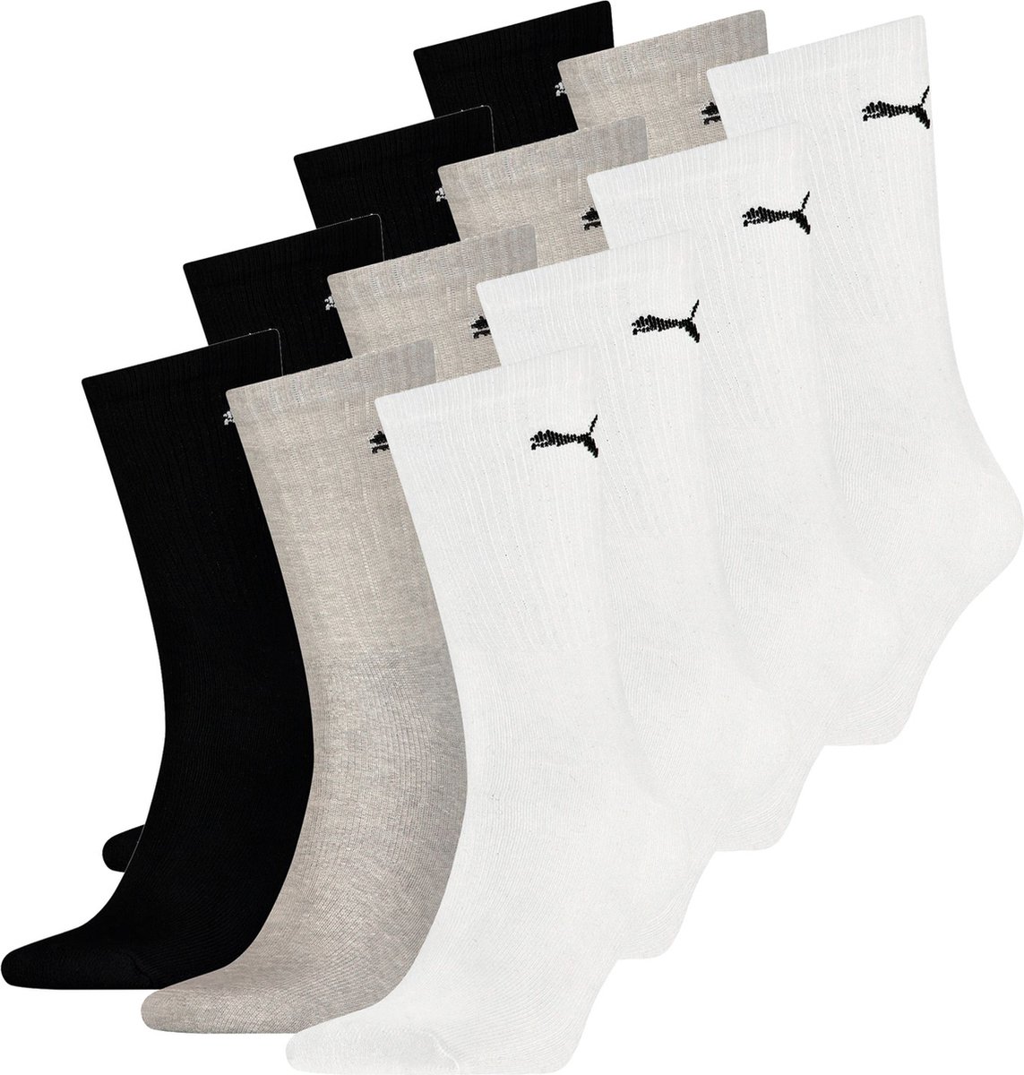 SOKKEN 12 paar Puma sportsokken tennissokken 49 Unisex voor hem en haar Zwart