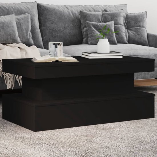 Salontafel met LED-verlichting 90x50x40 cm grijs sonoma eiken