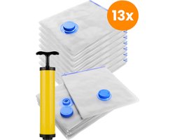 Vacuumzakken Kleding & Dekbedden – Vacumeerzakken – 14-delig – 4 Maten – Inclusief Handpomp – Reiszakken voor Koffer – Vacuum zakken – Kleding opbergzakken