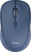 Trust Yvi+ Bluetooth - Draadloze Muis - Bluetooth & USB ontvanger- Compact - Stillere klikken - Blauw