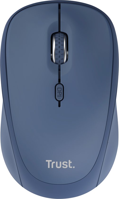 Foto: Trust yvi bluetooth draadloze muis bluetooth usb ontvanger compact stillere klikken blauw